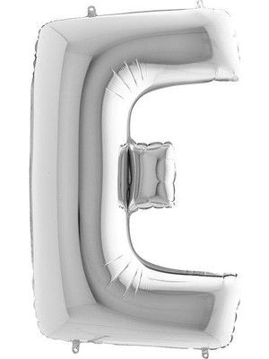 Kikajoy E Harf Gümüş Folyo Balon 102 cm