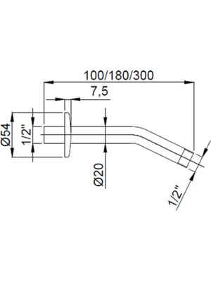 Adell Duvardan Duş Başlık Baglantılı 1/2" 30CM 15784102