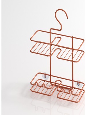 Tekno-tel Asılabilir Kancalı Askılı Banyo Rafı Bakır BK067