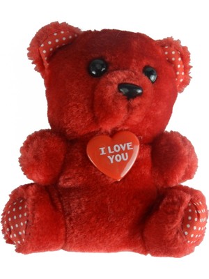 Toptan Hediyeci I Love You Rozetli Peluş Ayıcık