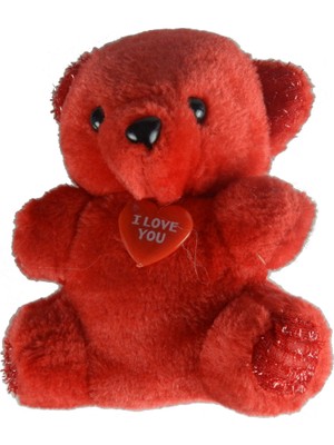 Toptan Hediyeci I Love You Rozetli Peluş Ayıcık
