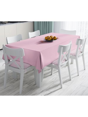 RealHomes Pembe Zeminli Altın Gül 3D Baskılı Leke Tutmaz Masa Örtüsü 120 x 140 cm