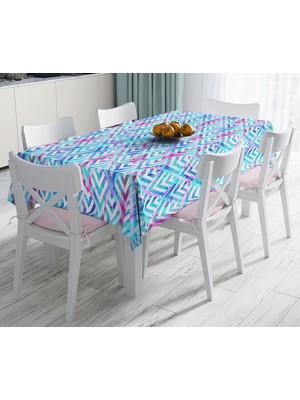 RealHomes Pembe Zeminde Ananaslar Özel Tasarımlı Modern Leke Tutmaz Masa Örtüsü 120 x 140 cm