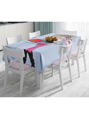 RealHomes Fashion Girl Özel Tasarım Dijital Baskılı Masa Örtüsü 120 x 140 cm