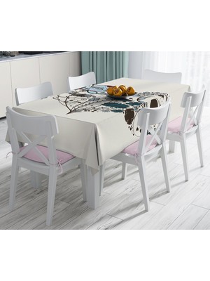 RealHomes Özel Tasarım Dijital Baskılı Leke Tutmaz Masa Örtüsü 120 x 140 cm