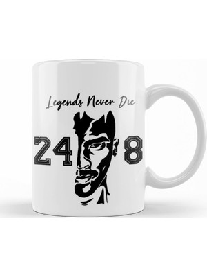 Baskı Dükkanı Kobe Bryant Legend Never Die Kupa Bardak Porselen