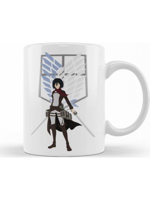 Baskı Dükkanı Attack  On Titan Mikasa Kupa Bardak Porselen