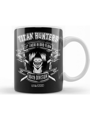 Baskı Dükkanı Attack On Titan Titan Hunters Kupa Bardak Porselen