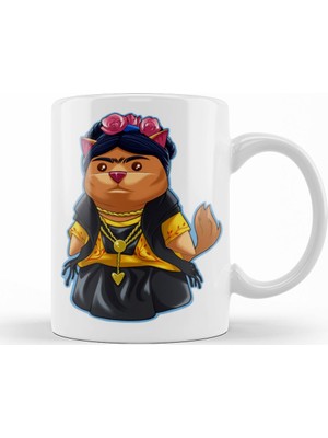 Baskı Dükkanı Frida Kahlo Frida Catlo Kupa Bardak Porselen