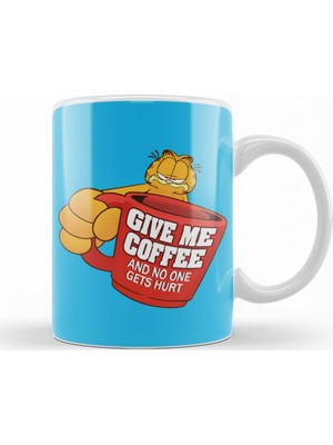 Baskı Dükkanı Garfield Give Me Coffe Garfield Bana Kahve Ver Kupa Bardak Porselen