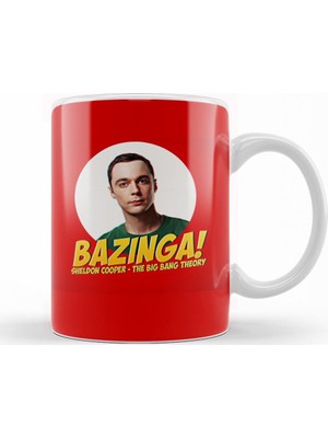 Baskı Dükkanı The Big Bang Theory Sheldon Cooper Bazinga Kupa Bardak Porselen