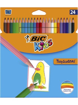 Bic Kids Tropicolors Kuru Boya 24'lü Canlı Renkler ile Çocuklar İçin Eğlenceli Boyama Seti