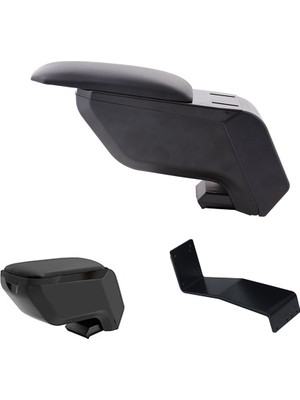 3 Tıkla Fiat Albea 2002-2012 Delmesiz Çelik Ayaklı Siyah Kolçak Kol Dayama