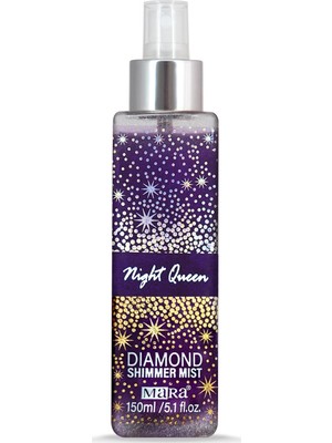 Mara Night Queen Diamond Shimmer Mist Kadın Vücut Spreyi – Elma Çiçeği, Şeftali, Ylang Ylang, 250 ml