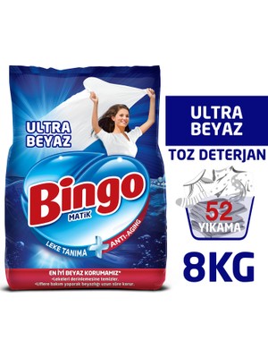 Bingo Matik Toz Çamaşır Deterjanı 4 kg Ultra Beyaz 2'li