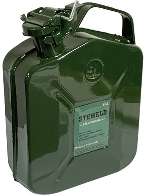 Steweld 5 lt Çelik Yakıt Bidonu Ordu Yeşili 0.6 mm Kalınlık ile Güvenilir Depolama Çözümü