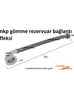 Nkp Gömme Rezervuar Bağlantı Fleksi Plastik Kafa 1/2 Spral Bağlantı Hortumu