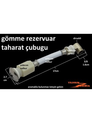 E.C.A Eca Serel Modeli Gömme Rezervuar Taharat Çubuğu 17CM Dirsekli Model Kısa Tip