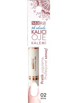 Mara Kalıcı Oje Kalemi 02 White Uzun Süre Kalıcı Pratik Uygulama 1 Adet
