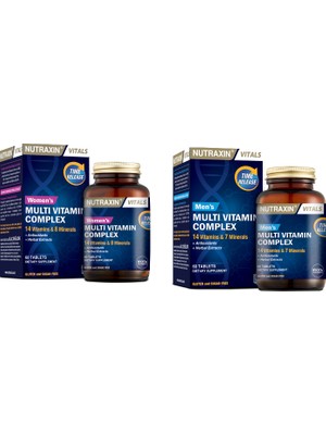 Nutraxin Multivitamin Mineral Kompleksi Kadın + Erkek