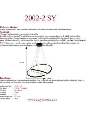 Eray Aydınlatma 2002-2S LED Siyah Avize