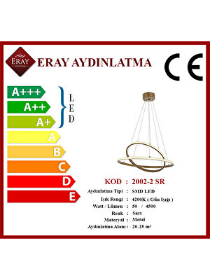 Eray Aydınlatma 2002-2 Gd LED Gold Avize