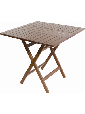 Bahçeme Ahşap Bahçe Balkon Mutfak Masası -Kaş Katlanabilir 80X80