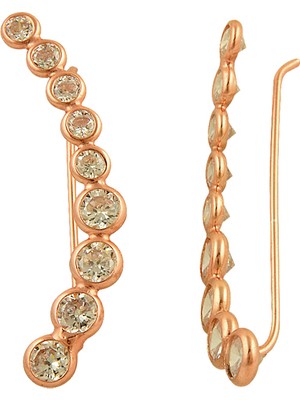 Söğütlü Si̇lver Zirkon Taşlı Rose Küpe