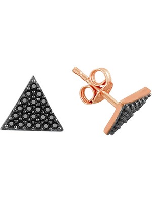 Söğütlü Si̇lver Mini Onix Taşlı Üçgen Küpe