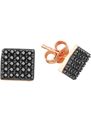Söğütlü Si̇lver Mini Onix Taşlı Kare Küpe
