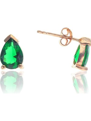 Söğütlü Si̇lver Mini Yeşil Damla Küpe