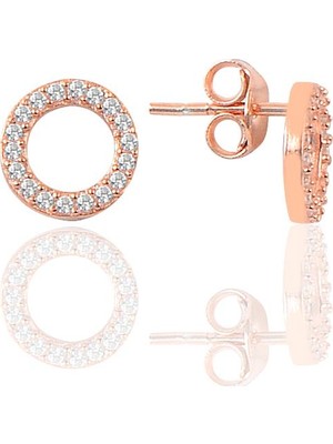 Söğütlü Si̇lver Gümüş Zirkon Taşlı Halka Modeli Küpe