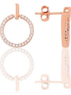 Söğütlü Si̇lver Gümüş Zirkon Taşlı Halka Küpe