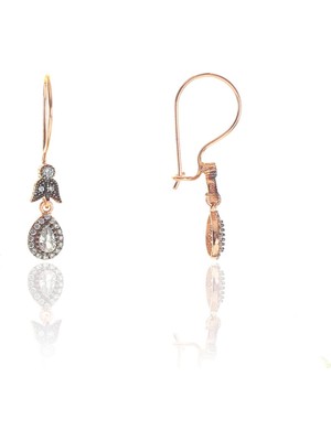 Söğütlü Si̇lver Gümüş Zirkon Taşlı Elmas Montürlü Damla Küpe