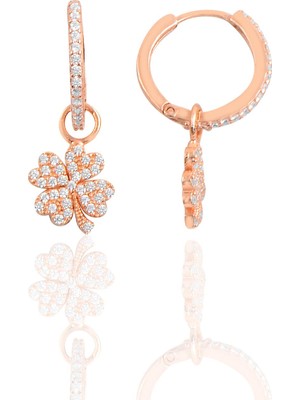 Söğütlü Si̇lver Gümüş Yonca Halka Küpe