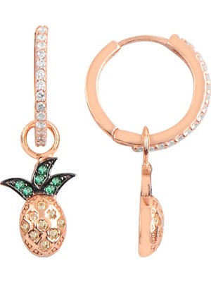 Söğütlü Si̇lver Gümüş Ananas Halka Küpe