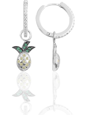 Söğütlü Si̇lver Gümüş Ananas Halka Küpe