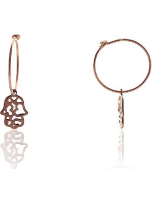 Söğütlü Si̇lver Fatma Ana Eli Rose Gümüş Küpe