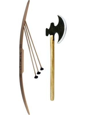 Ahtek Oyuncak Ahşap Ok Yay ve Ahşap Balta Seti