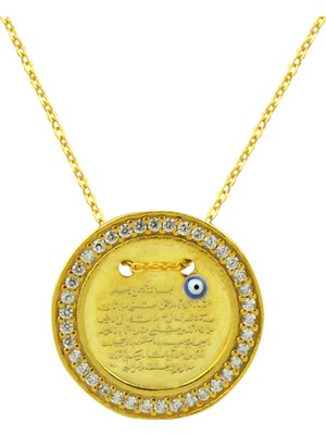 Söğütlü Silver Zirkon Taşlı Yaldızlı Ayetel Kürsü Plaka