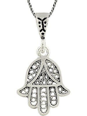 Söğütlü Silver Telkari Hz Fatma Eli Kolye
