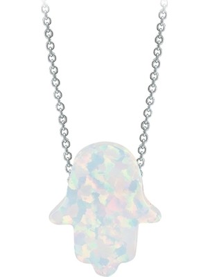 Söğütlü Silver Opal Taşlı Fatma Ana Eli Kolye