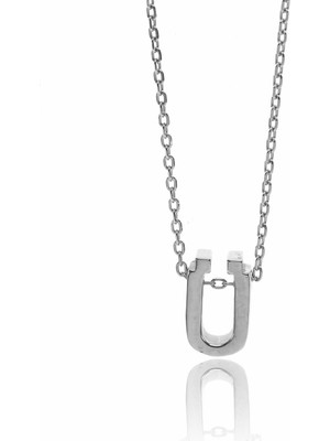 Söğütlü Silver Gümüş Üç Boyutlu Ü Harfi Kolye