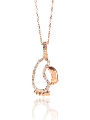 Söğütlü Silver Gümüş Rose Zirkon Taşlı Ilk Adım Kolye