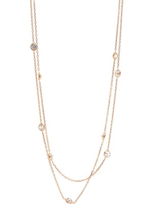 Söğütlü Silver Gümüş Rose Sıra Taşlı Kolye