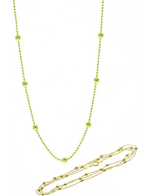 Söğütlü Silver Gümüş 45 cm Altın Yaldızlı Hepsi Top Top Zincir