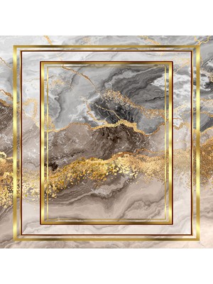 Homefesto Dekoratif Özel Tasarım Pamuklu Dokuma Taban Yumuşak Dokulu Halı Gri - Gold 80 x 120 cm