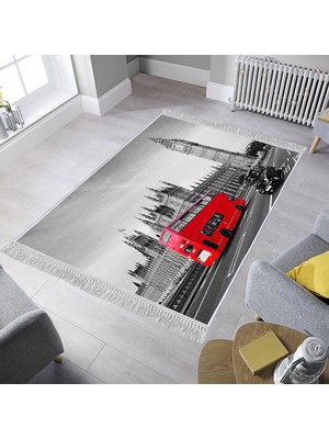 Homefesto Dekoratif Özel Tasarım Pamuklu Dokuma Taban Yumuşak Dokulu Antibakteriyel Çocuk Halısı Gri 80 x 120 cm