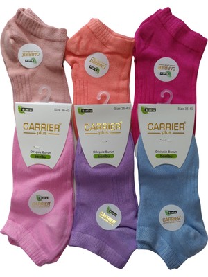 Carrier Plus Kadın Bambu Patik Çorap 6 Çift Karışık Renk