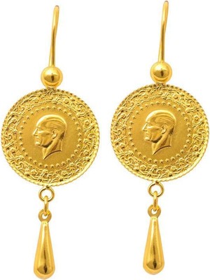 Bilezikhane Ziynet Çeyrek Damla Küpe 22 Ayar Altın